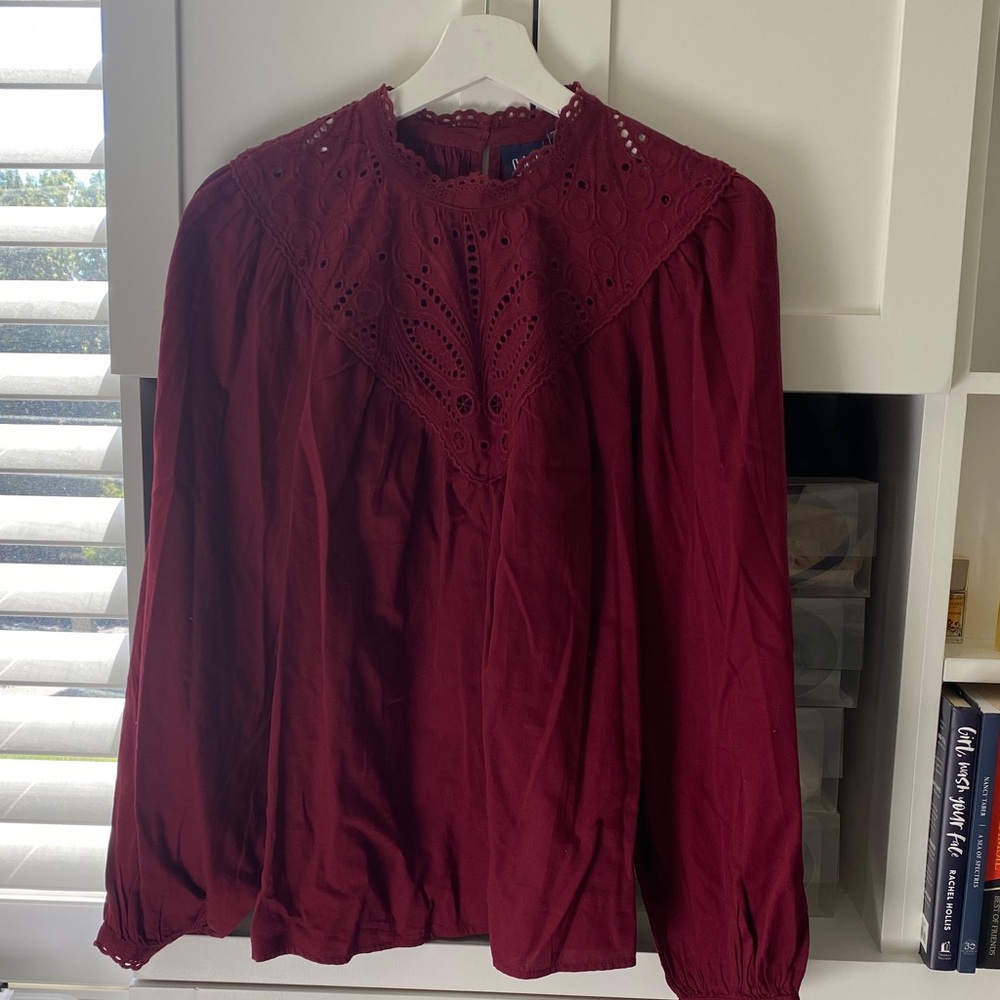 Gap Sz Large Burgundy Blouse